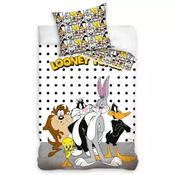 Lenjerie de pat din bumbac pentru copii LooneyTunes Friends , 140 x 200 cm, 70 x 90 cm