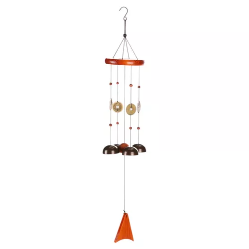 Clopoței de vânt lemn-metal Clopote, 12 x 12 x 73 cm