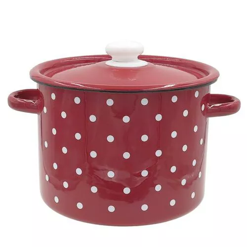 Oală smălțuită cu capac Bulină 5,5 l