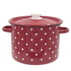 Oală smălțuită cu capac Bulină 5,5 l