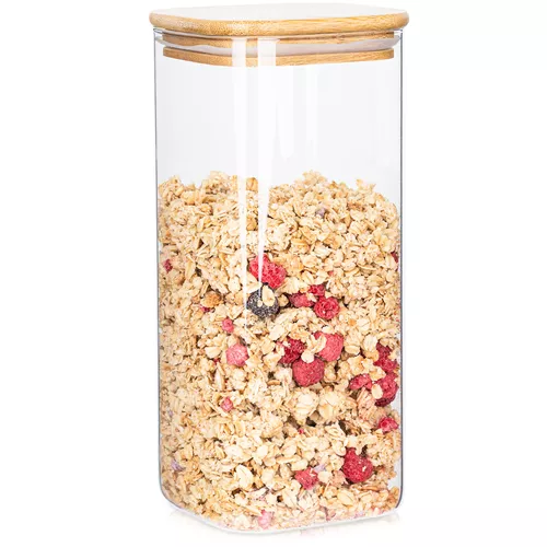 Recipient de sticlă 4Home pentru alimente cu capac Bamboo, 1500 ml