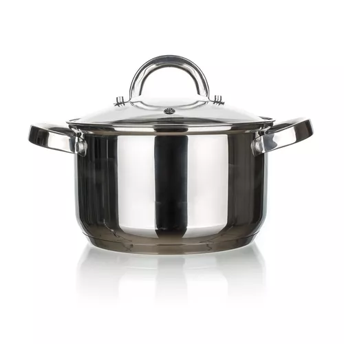Oală din oțel inoxidabil cu capac Good and Cook ,24 cm, 6,1 l
