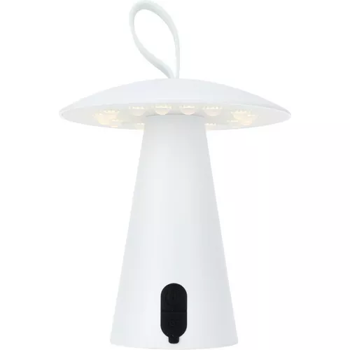 Lampă de masă portabilă cu LED Boise de exterior, alb, cu USB, 15 x 17 cm, plastic