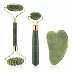 Set de role de masaj facialcu piatra Jade
