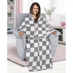 Pătură-sac TV Bellatex Korall Carouri gri, 150 x 200 cm