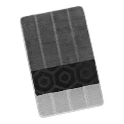 Covor de baie Bellatex Bany Stripes negru, 60 x 100 cm