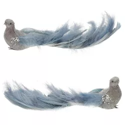 Păun albastru cu clips, 25 x 8 x 6 cm, set 4 buc.