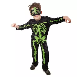 Costum de copii Rappa Schelet neon, mărime M