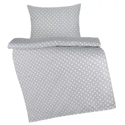 Set pernă și plapumă pentru copii Bellatex Buline gri, 75 x 100 cm, 42 x 32 cm