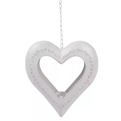 Decorațiune suspendată din metal pentru lumânareInimă, 27 x 68 x 5 cm