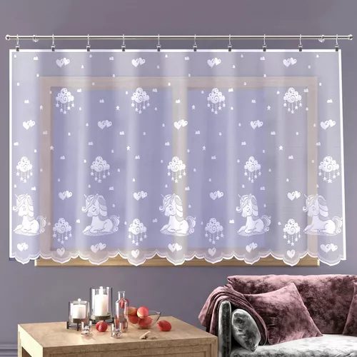 Cortina Unicorn alb , 150 x 250 cm, 150 x 250 cm