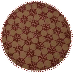 Covoraș rotund Fulgi roșu, 90 cm