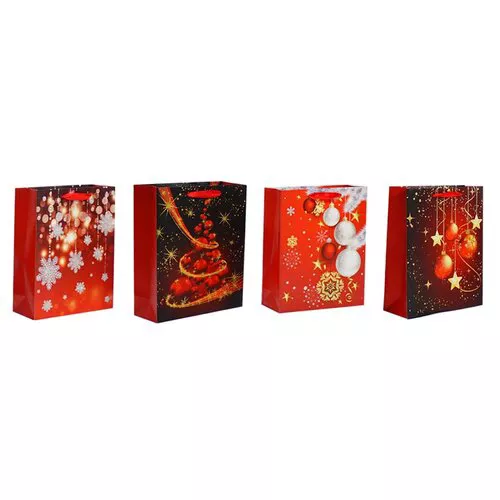 Set plase cadou de Crăciun, 4 buc., roșu,26 x 32 x 10 cm