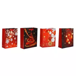 Set plase cadou de Crăciun, 4 buc., roșu,26 x 32 x 10 cm