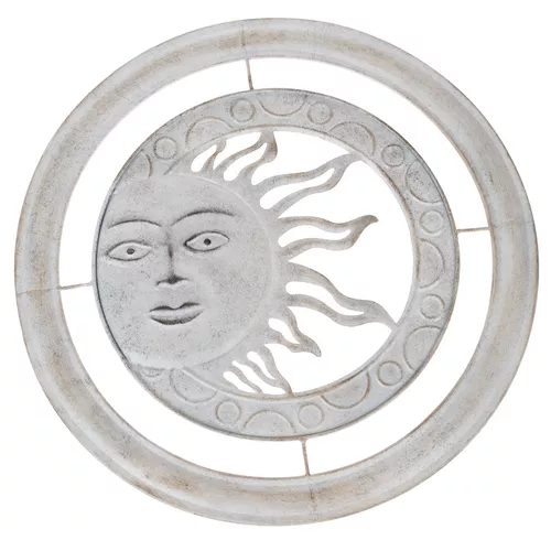 Decorațiune metalică de perete Soare, gri, diam. 50 cm,