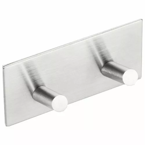 SAPHO 31202 cârlig dublu autoadeziv, oțelinoxidabil periat