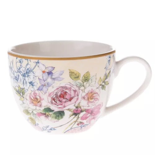 Set de 4 bucăți de căni de porțelan Roses, 90 ml