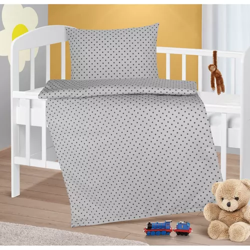 Lenjerie de pat pentru copii Bellatex Agata Stars gri, 90 x 135 cm, 45 x 60 cm