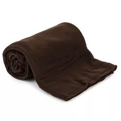 Pătură fleece UNI, maro închis, 150 x 200 cm, maro