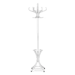 Cuier lemn masiv, alb mat, 186 cm