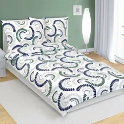 Bellatex Crepe lenjerie Kapka albastru, verde ,140 x 200 cm, 70 x 90 cm