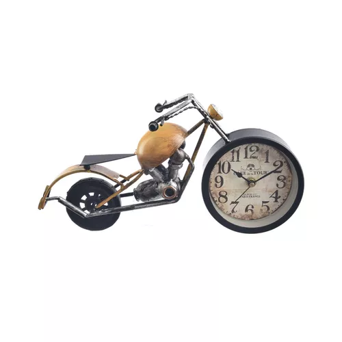 InDecor Ceas de masă din metal Motocicleta, 20 x17 x 14 cm