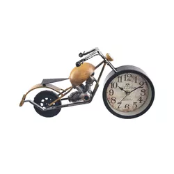 InDecor Ceas de masă din metal Motocicleta, 20 x17 x 14 cm