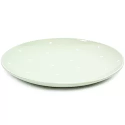 Farfurie ceramică întinsă cu buline,verde