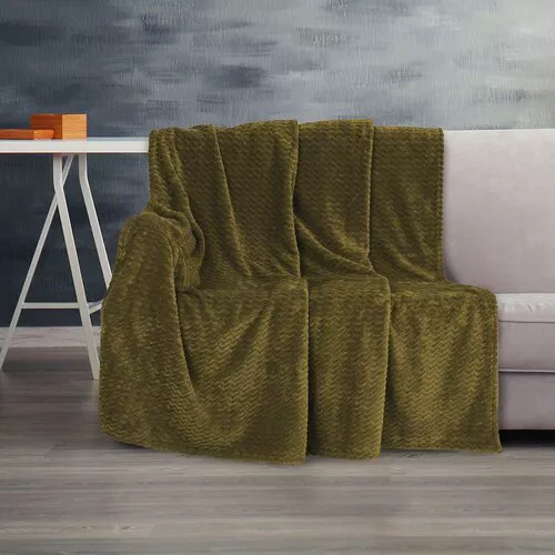 Pătură Matex ZIG - ZAG verde, 150 x 200 cm