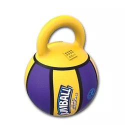 GiGwi Minge de cauciuc pentru câini cu mânerJumball Baschet cu mâner galben, 20 cm