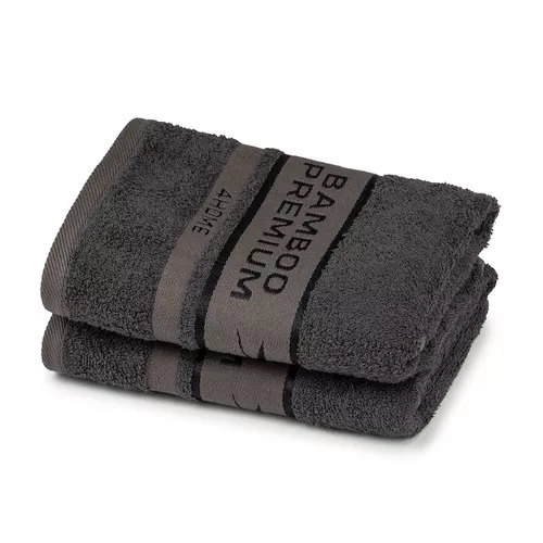 Set 2 prosoape 4Home Bamboo Premium gri închis, 50 x 100 cm