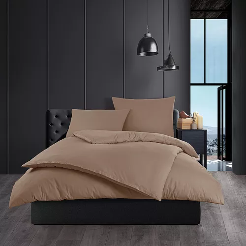 Lenjerie de pat din bumbac Culoare maro deschis ,140 x 200 cm, 70 x 90 cm