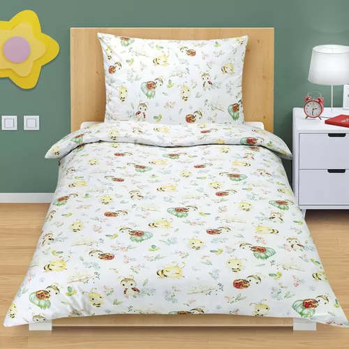 Lenjerie de pat din bumbac pentru copii Bellatex Junior Buburuze, 140 x 200 cm, 70 x 90 cm