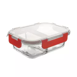 Orion Tavă de copt divizată cu capac din plastic,21 x 16 x 7 cm